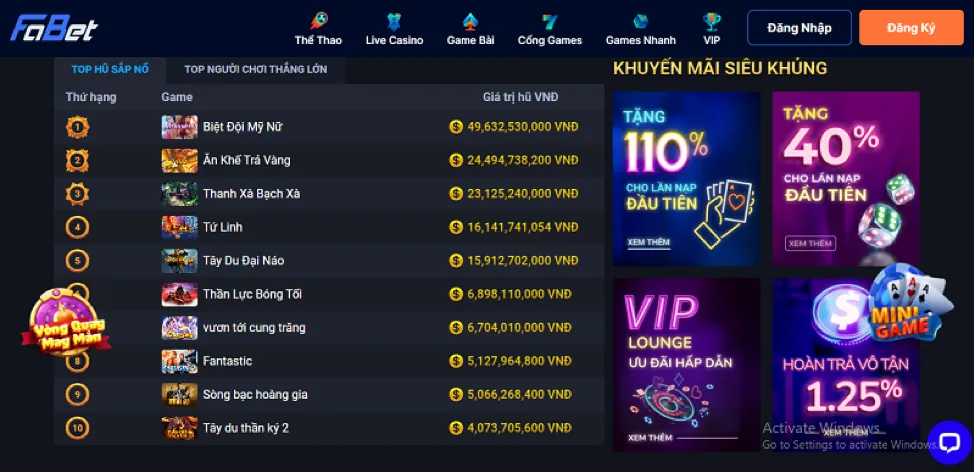 Đa dạng trò chơi cwin666 link mới